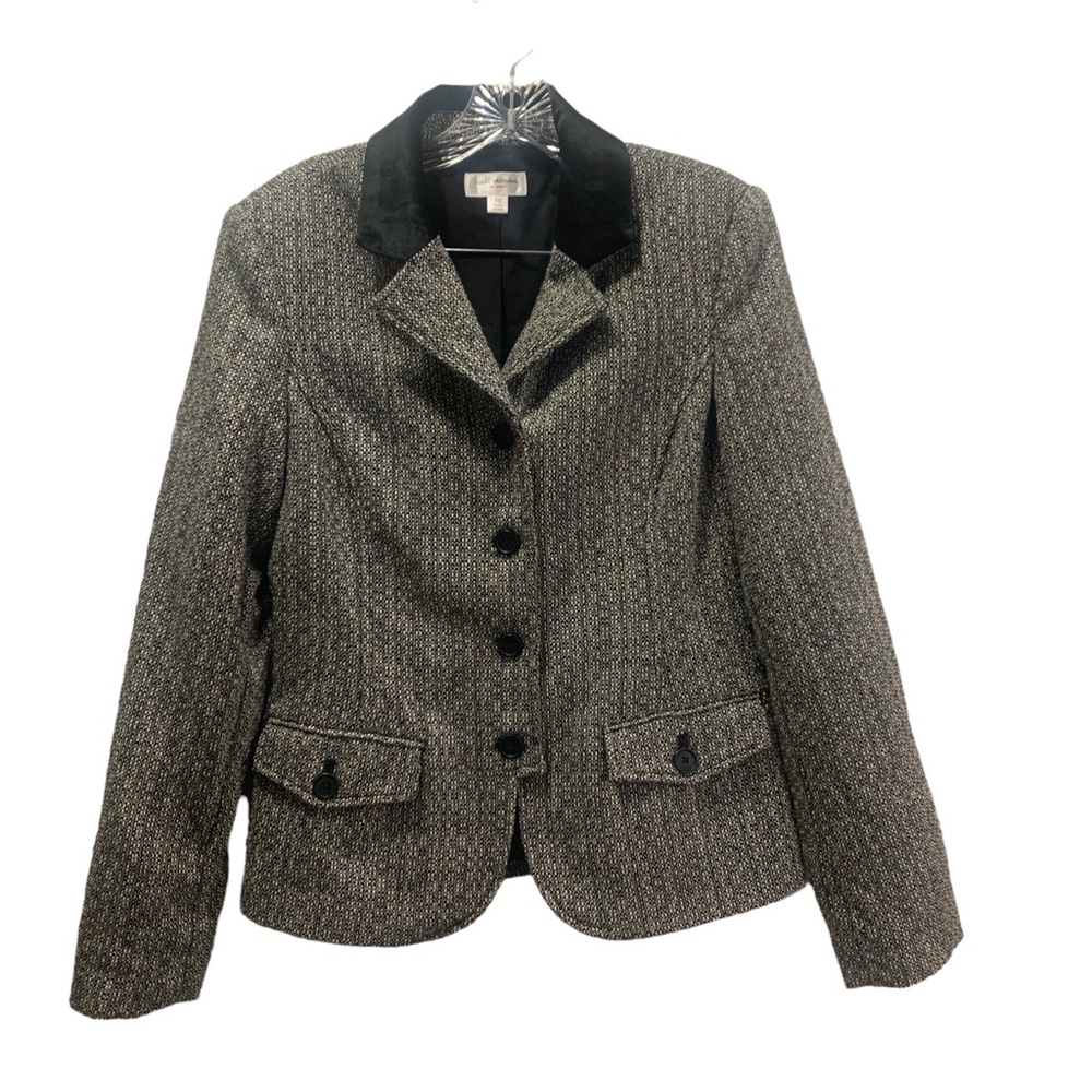 Isaac Mizrahi for Target Women's
Tweed Grey Velvet Collar Blazer Jacket Size10!!